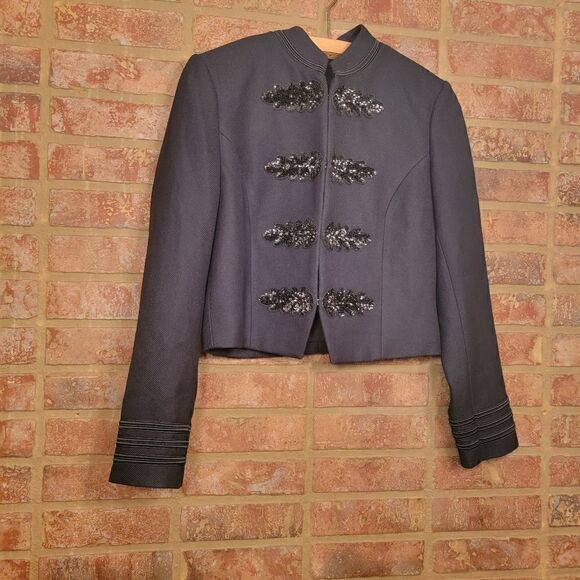 Express Sequin Embellished Military Jacket black size small NWOT - Picture 7 of 11